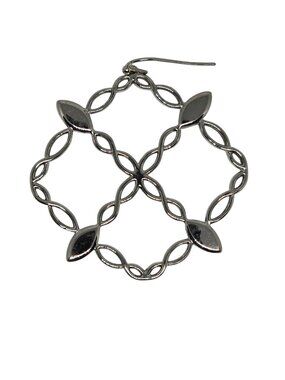 NWD Silver Tone Openwork Geometric Dangle Earring Single Replacement Earring
